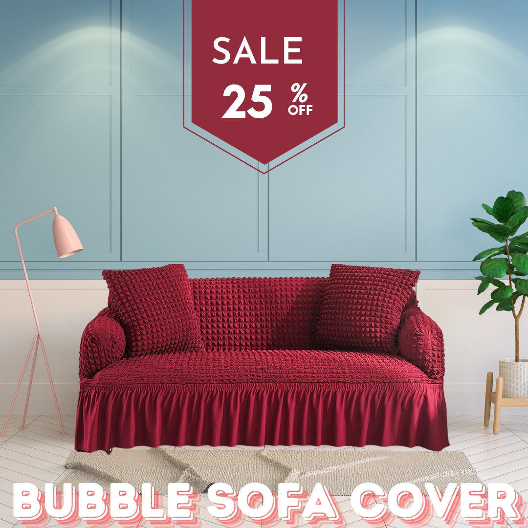Ruffled Seersucker Sofa Cover (Bubble Fabric)