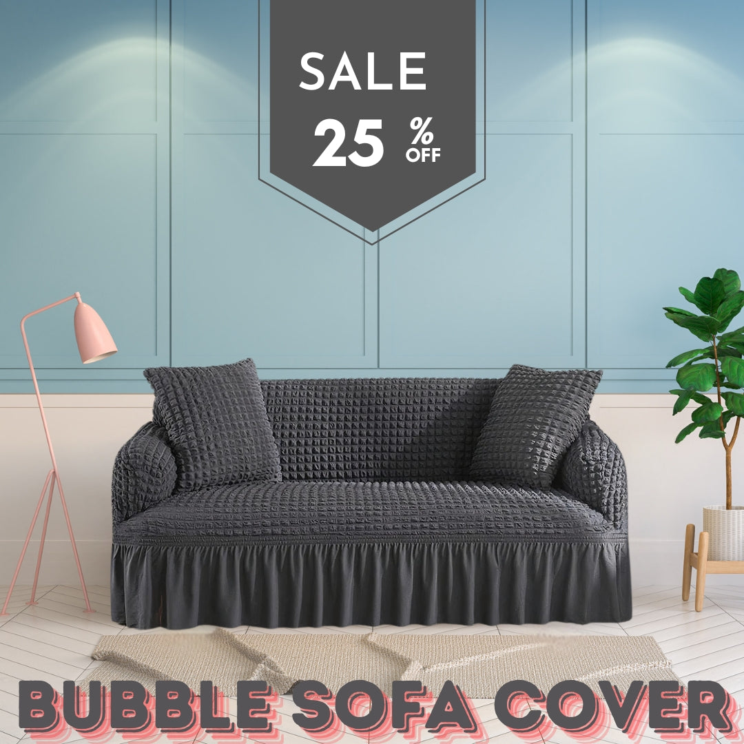 Ruffled Seersucker Sofa Cover (Bubble Fabric)