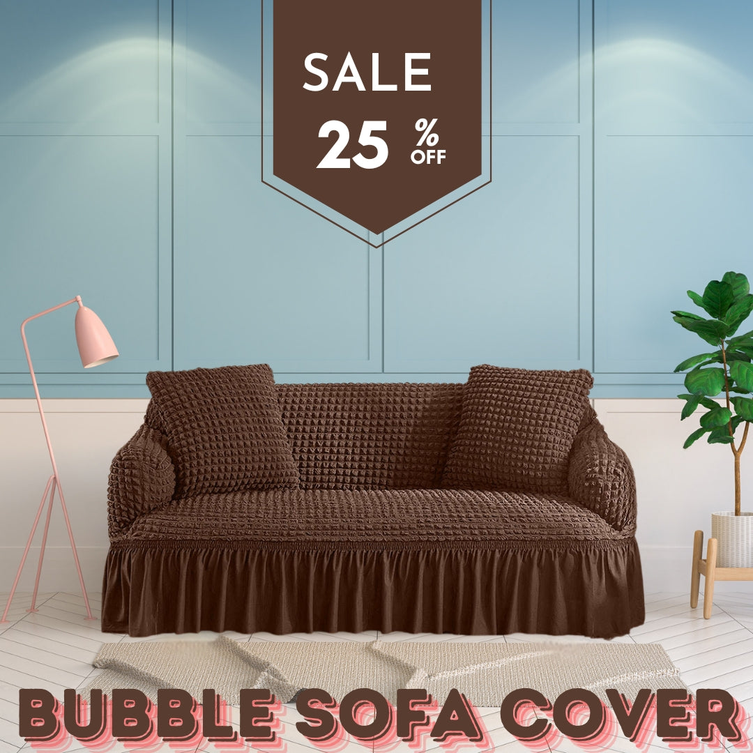 Ruffled Seersucker Sofa Cover (Bubble Fabric)
