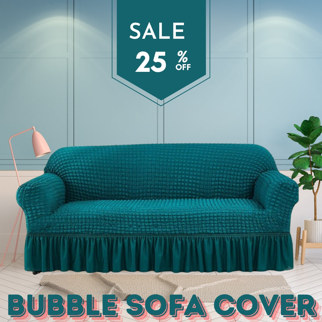 Ruffled Seersucker Sofa Cover (Bubble Fabric)